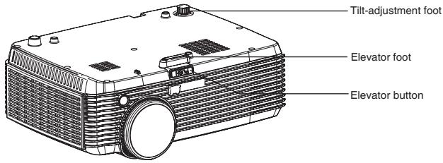 VIEWSONIC PJD6241 - Adjusting the Projector Height - 1