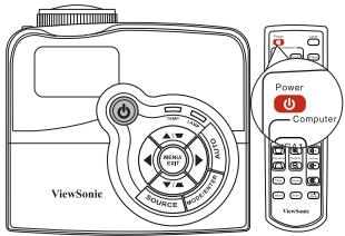 VIEWSONIC PJD7583WI - Starting up the projector - 4