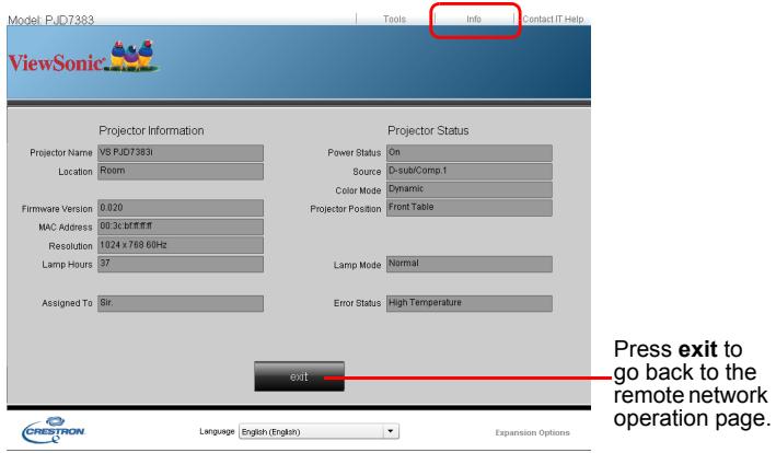 VIEWSONIC PJD7583WI - About Crestron control - 5