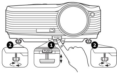 VIEWSONIC PJD7583WI - Adjusting the projection angle - 1