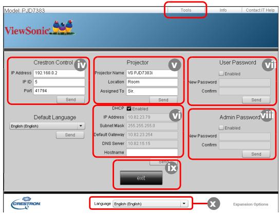 VIEWSONIC PJD7583WI - About Crestron control - 3