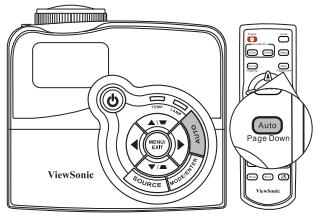 VIEWSONIC PJD7583WI - Auto-adjusting the image - 1