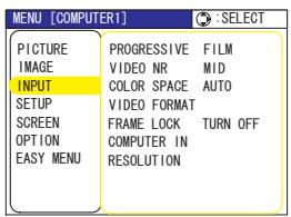 VIEWSONIC PJL3211 - INPUT Menu - 1