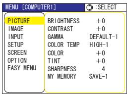 VIEWSONIC PJL3211 - PICTURE Menu - 1