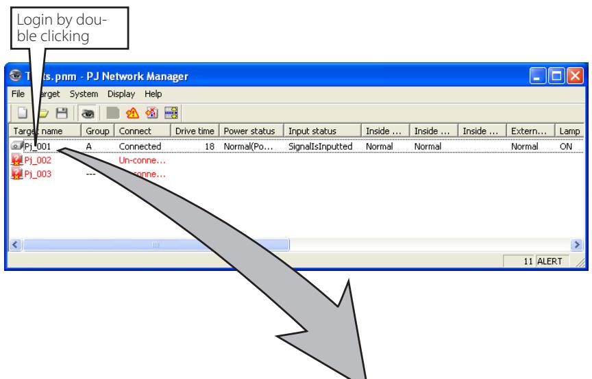 VIEWSONIC PJL6223 - Login to the target equipment - 1