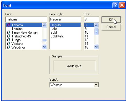 VIEWSONIC PJL6223 - Changing font - 1