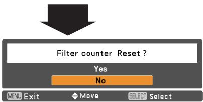 VIEWSONIC PJL6223 - Resetting the Filter Counter - 5