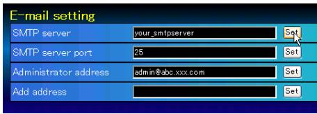 VIEWSONIC PJL6223 - Setting SMTP server and administrator address - 1