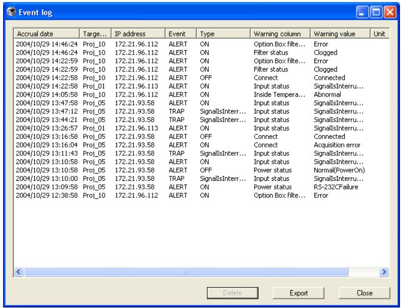 VIEWSONIC PJL6223 - Viewing the event log - 1