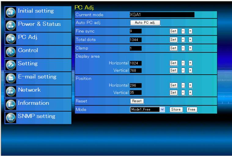 VIEWSONIC PJL6223 - PC adjustment - 1