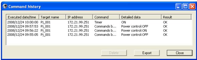 VIEWSONIC PJL6223 - Viewing the command history - 1