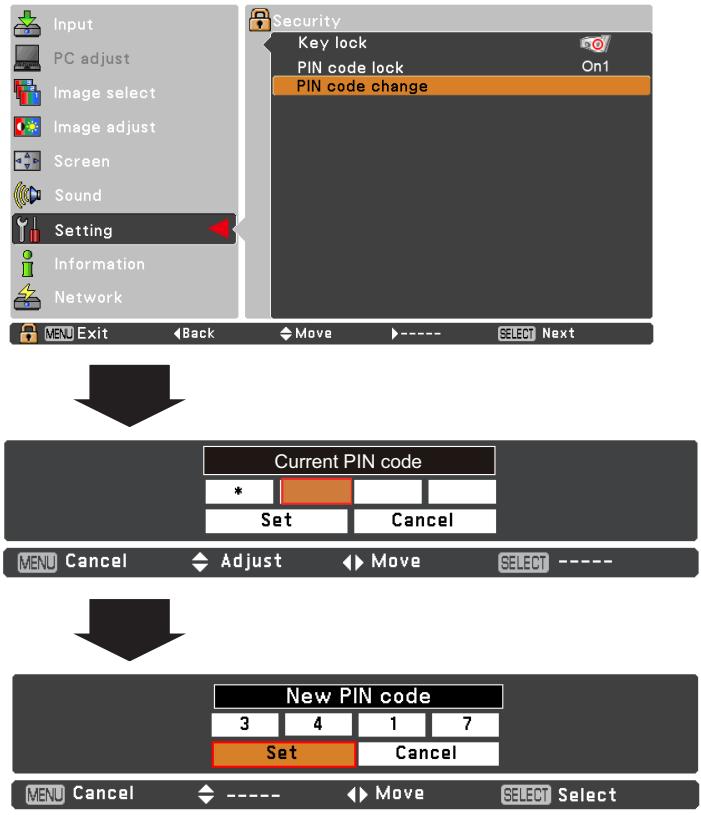 VIEWSONIC PJL6223 - Change the PIN code - 2