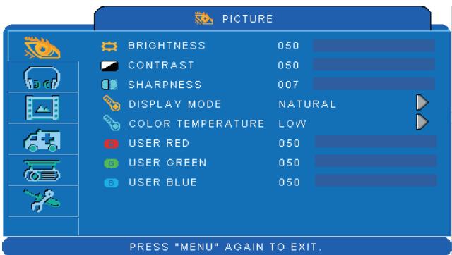 VIEWSONIC PJL7201 - Picture Menu - 1