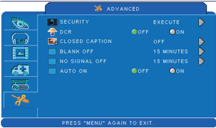 VIEWSONIC PJL7201 - Advanced Menu - 1