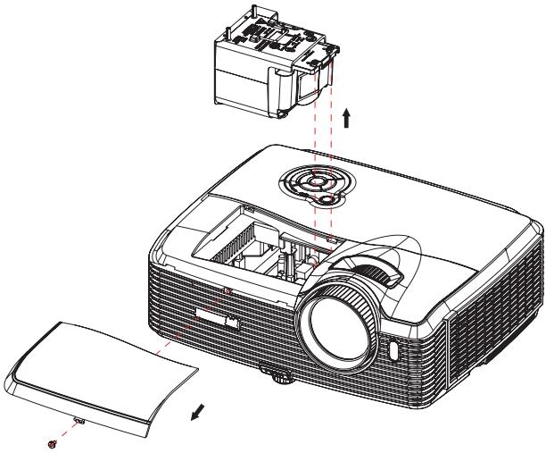VIEWSONIC PRO8200 - Replacing the Lamp - 2
