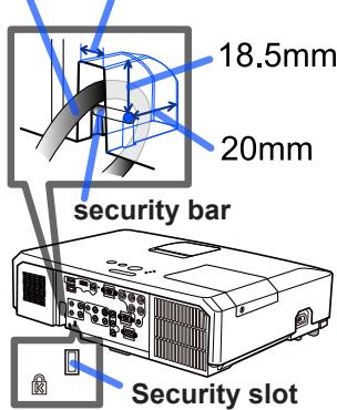 VIEWSONIC PRO9500 - Using the security bar and slot - 1