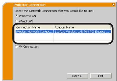 VIEWSONIC PRO9500 - Selecting either the wireless LAN or wired LAN - 1