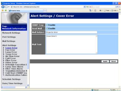 VIEWSONIC PRO9500 - Alert Settings - 1