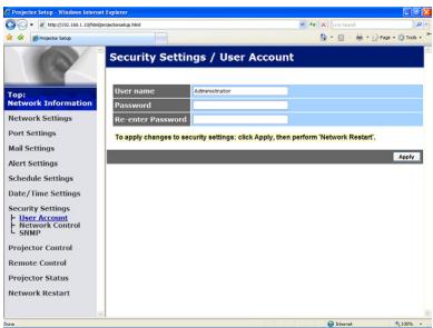 VIEWSONIC PRO9500 - Security Settings - 1