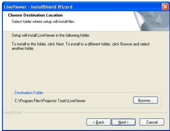 VIEWSONIC PRO9500 - Installing the "LiveViewer" (continued) - 2