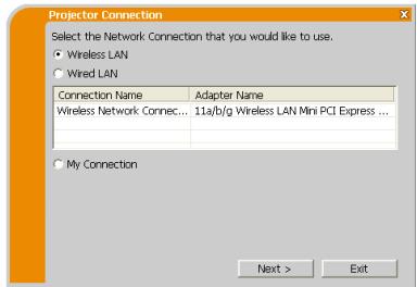 VIEWSONIC PRO9500 - Selecting the network connection mode - 1