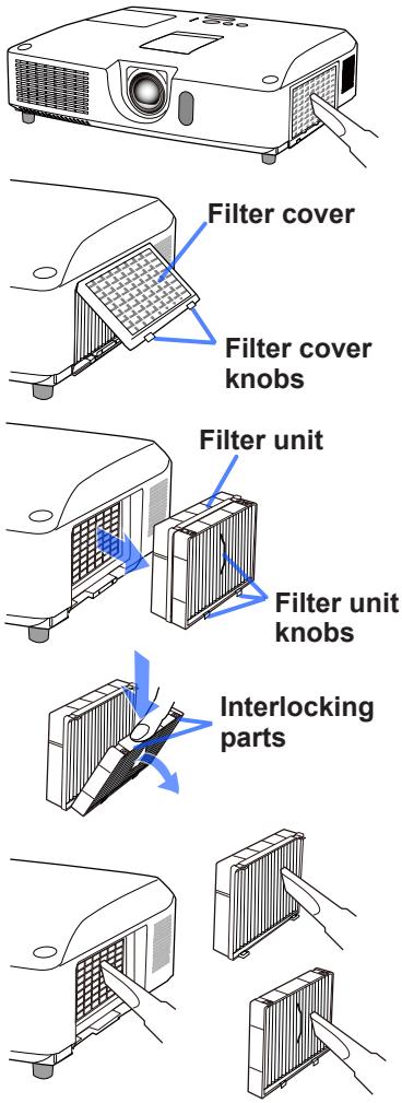 VIEWSONIC PRO9500 - Cleaning and replacing the air filter - 1