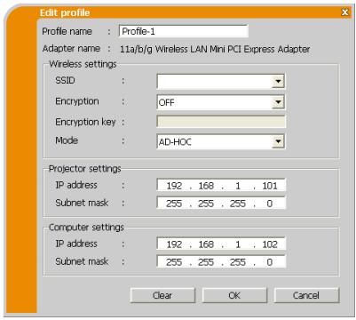 VIEWSONIC PRO9500 - Editing Profile data - 2