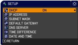 VIEWSONIC PRO9500 - NETWORK menu - 2