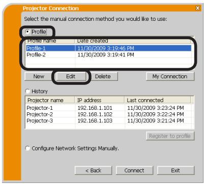 VIEWSONIC PRO9500 - Editing Profile data - 1