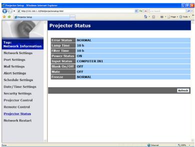 VIEWSONIC PRO9500 - Projector Status - 1