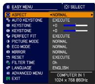 VIEWSONIC PRO9500 - In the ADVANCED MENU - 1