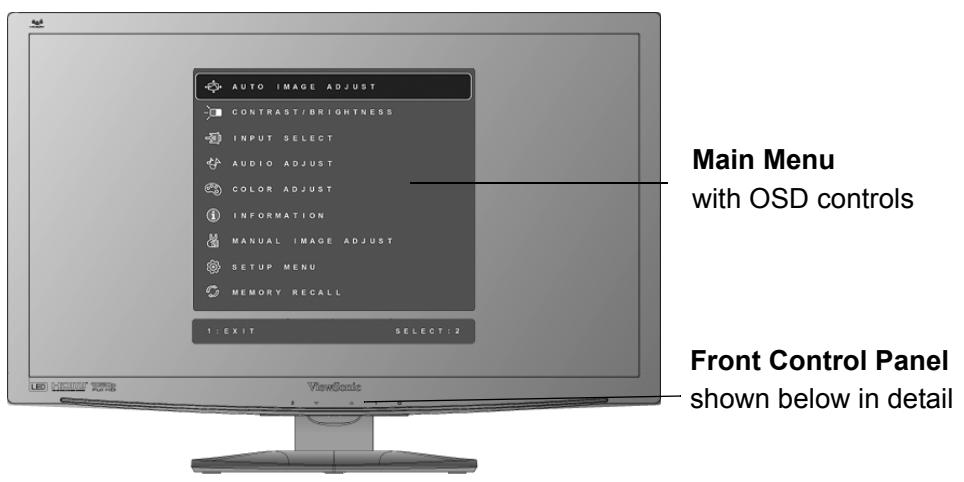 VIEWSONIC V3D231 - Adjusting the Screen Image - 1