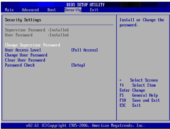 VIEWSONIC VPC220 - Security Menu - 1