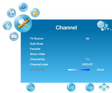 VIEWSONIC VT3205LED - Channel menu - 2