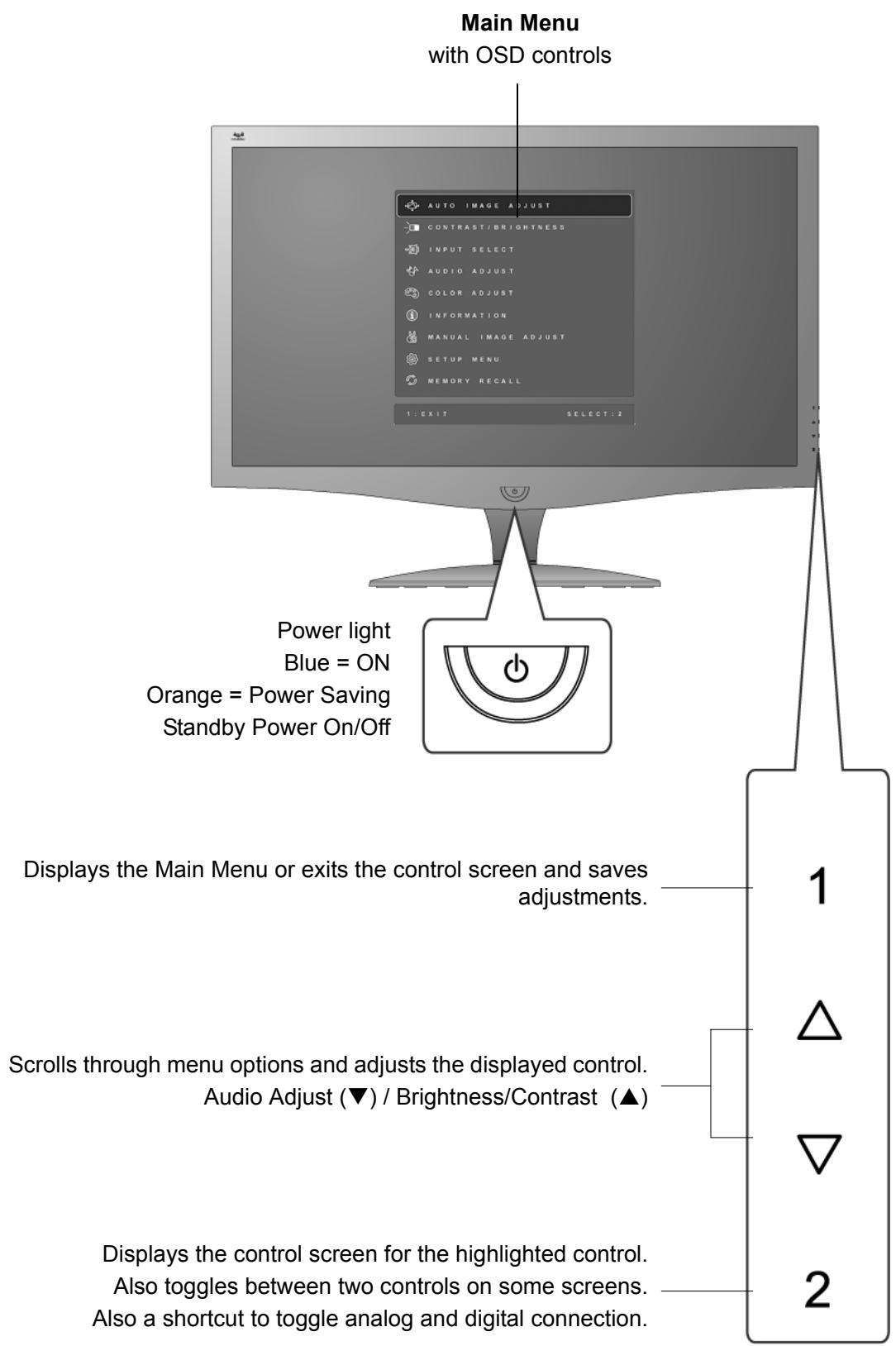 VIEWSONIC VX2239WM - Adjusting the Screen Image - 1