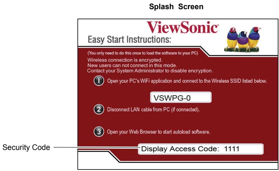 VIEWSONIC WPG-150 - DISPLAY ACCESS NUMBER SECURITY - 2