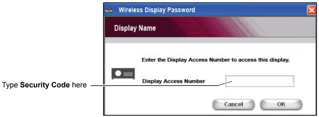VIEWSONIC WPG-150 - DISPLAY ACCESS NUMBER SECURITY - 1