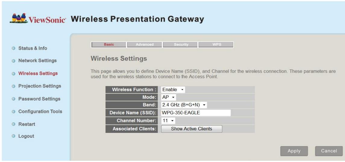 VIEWSONIC WPG-350 - 5-5 Wireless Settings - 1