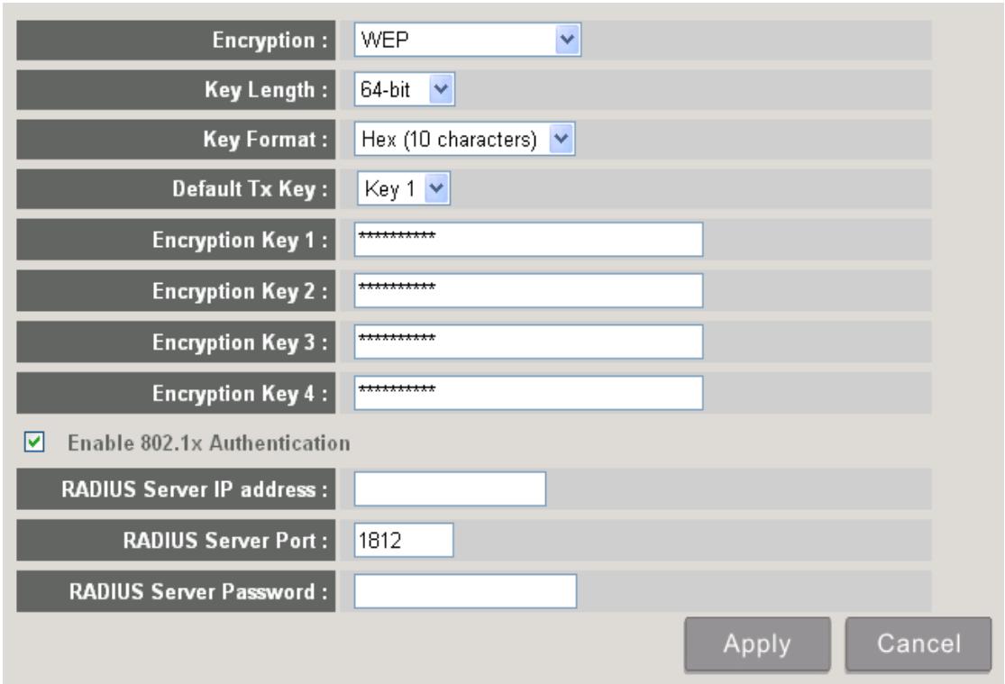 VIEWSONIC WPG-350 - 5-5-3-2 Encryption: WEP - 1