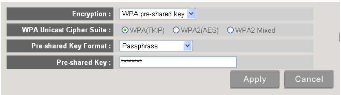 VIEWSONIC WPG-350 - 5-5-3-3 Encryption: WPA pre-shared key - 1
