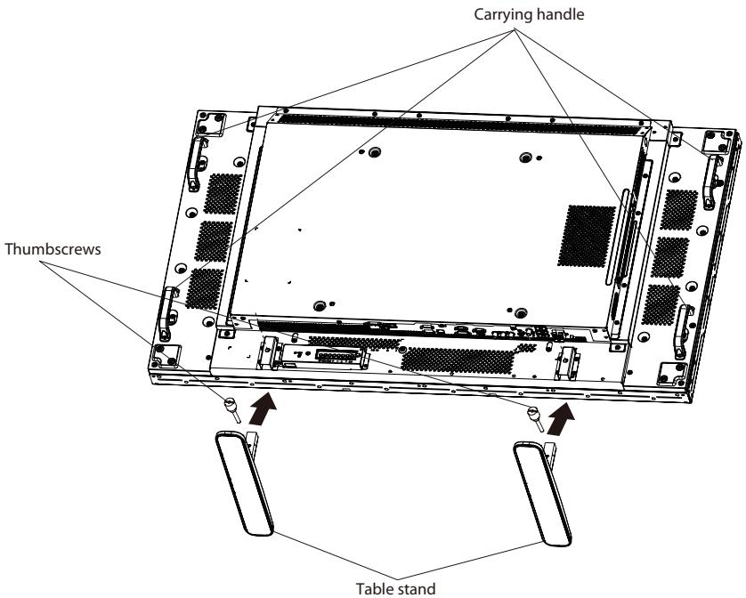 VIEWSONIC CDP4635 - To install table stands: - 2