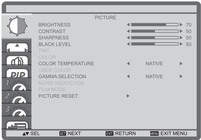VIEWSONIC CDP4635 - PICTURE menu - 1