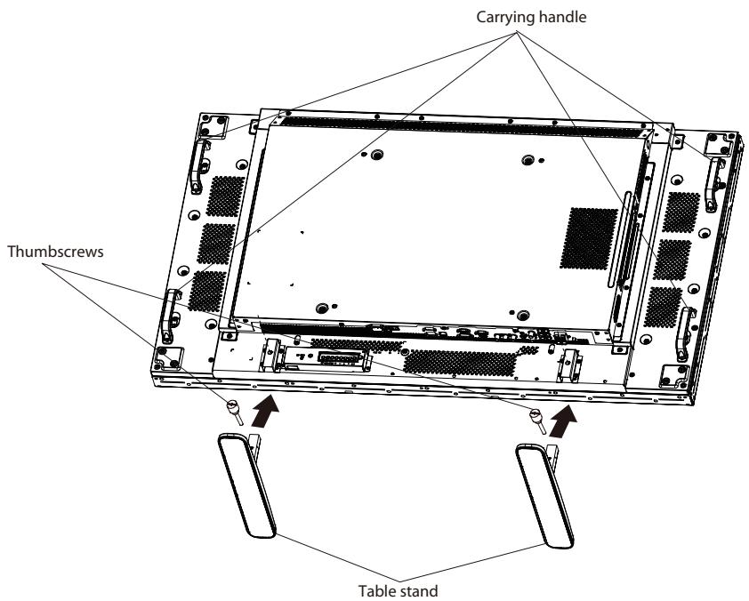 VIEWSONIC CDX5550-L - To install table stands: - 2