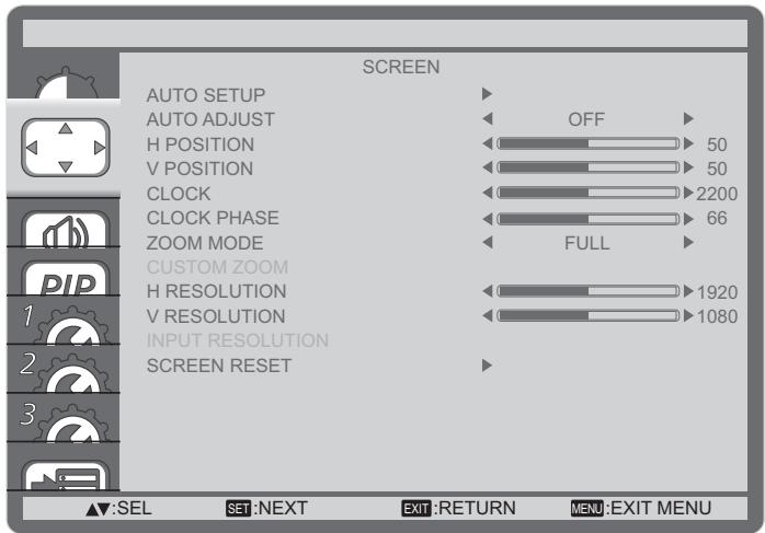 VIEWSONIC CDX5550-L - SCREEN menu - 1
