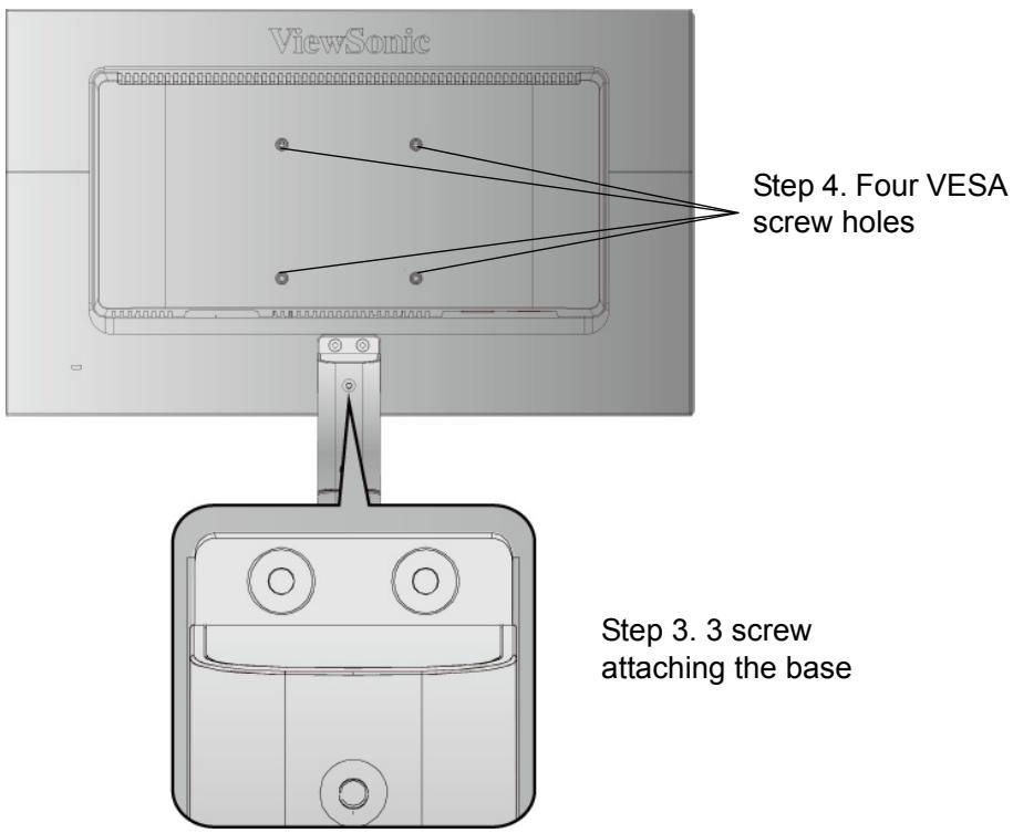 VIEWSONIC VA2251M-LED - Wall Mounting (Optional) For use only with UL Listed Wall Mount Bracket - 2