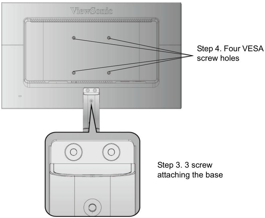 VIEWSONIC VA2451M-LED - Wall Mounting (Optional) For use only with UL Listed Wall Mount Bracket - 2