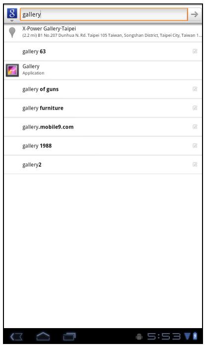 VIEWSONIC VIEWPAD E70 - Searching information by entering text - 1