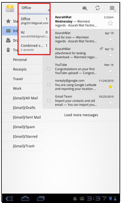 VIEWSONIC VIEWPAD E70 - Afficher les comptes email - 2