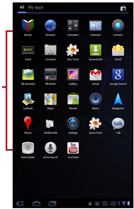 VIEWSONIC VIEWPAD E70 - Application drawer - 1