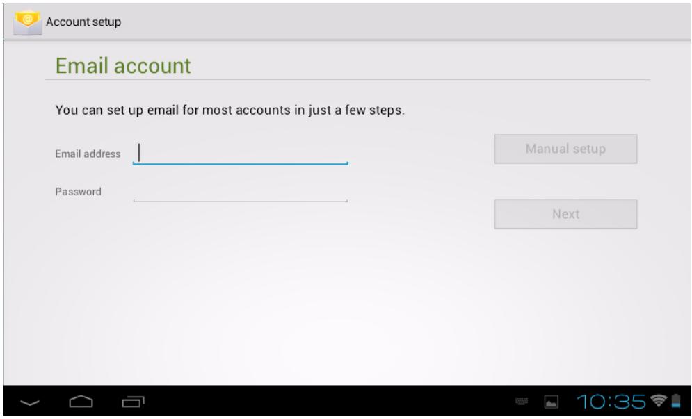 VIEWSONIC VIEWPAD E72 - Setting up an Internet email account - 1